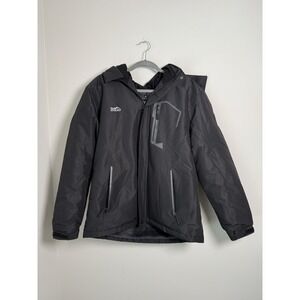 Pooluly Waterproof Ski Jacket Women Sz M Black Fleece Lined Hooded Snow Warm